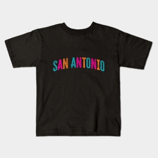 San Antonio Arched Distressed Letters Kids T-Shirt